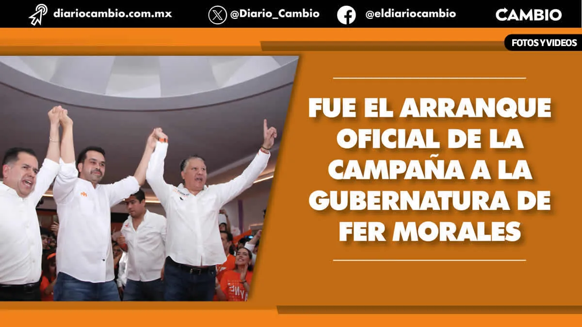 Arrancan Máynez y Fer Morales con 5 mil en Texmelucan: no permitiremos que le roben a Abraham Salazar