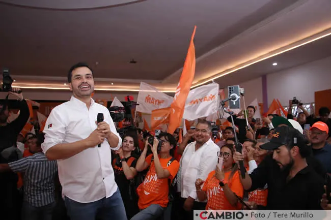 Jorge Álvarez Máynez, candidato presidencial de Movimiento Ciudadano en el arranque de campaña en San Martín Texmelucan