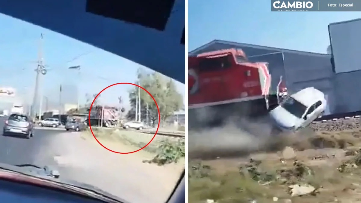 VIDEO: ¡Se creyó Toretto! Intenta ganarle el paso al tren y termina volcando en Zapopan