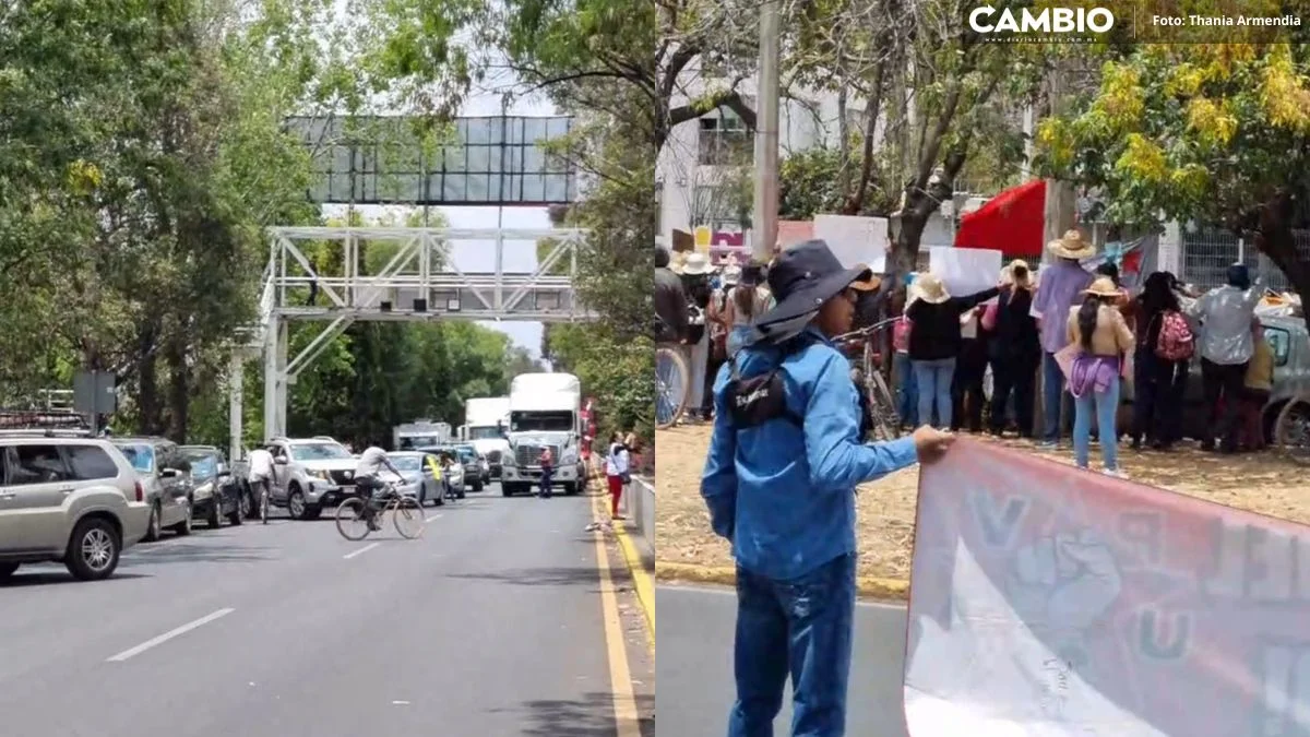 Manifestantes desquician la Recta a Cholula: exigen cierre definitivo de relleno sanitario