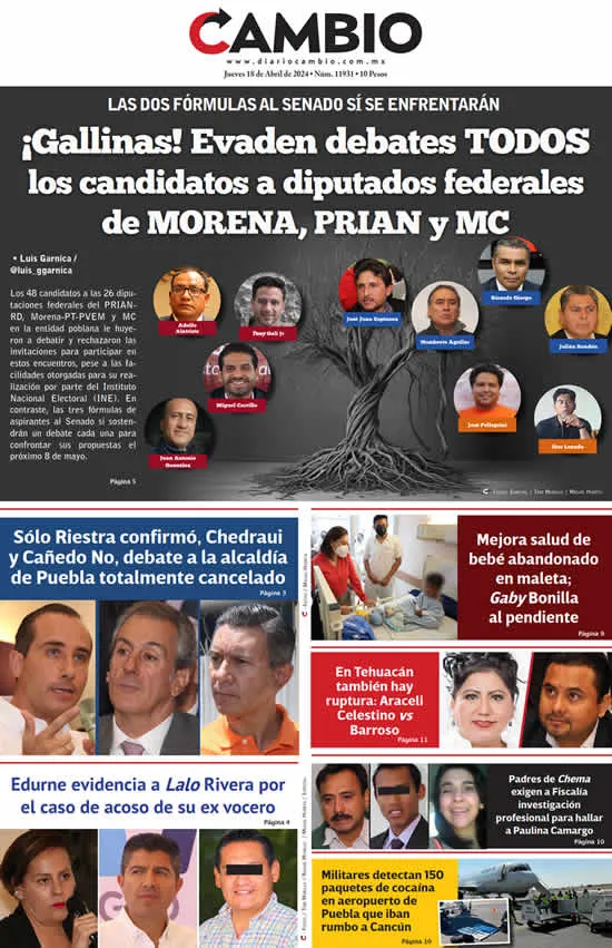 Epaper: ¡Gallinas! Evaden debates todos los candidatos a diputados federales de MORENA, PRIAN y MC