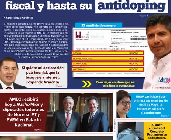 Lalo Rivera presenta sus declaraciones patrimonial, fiscal y hasta su antidoping