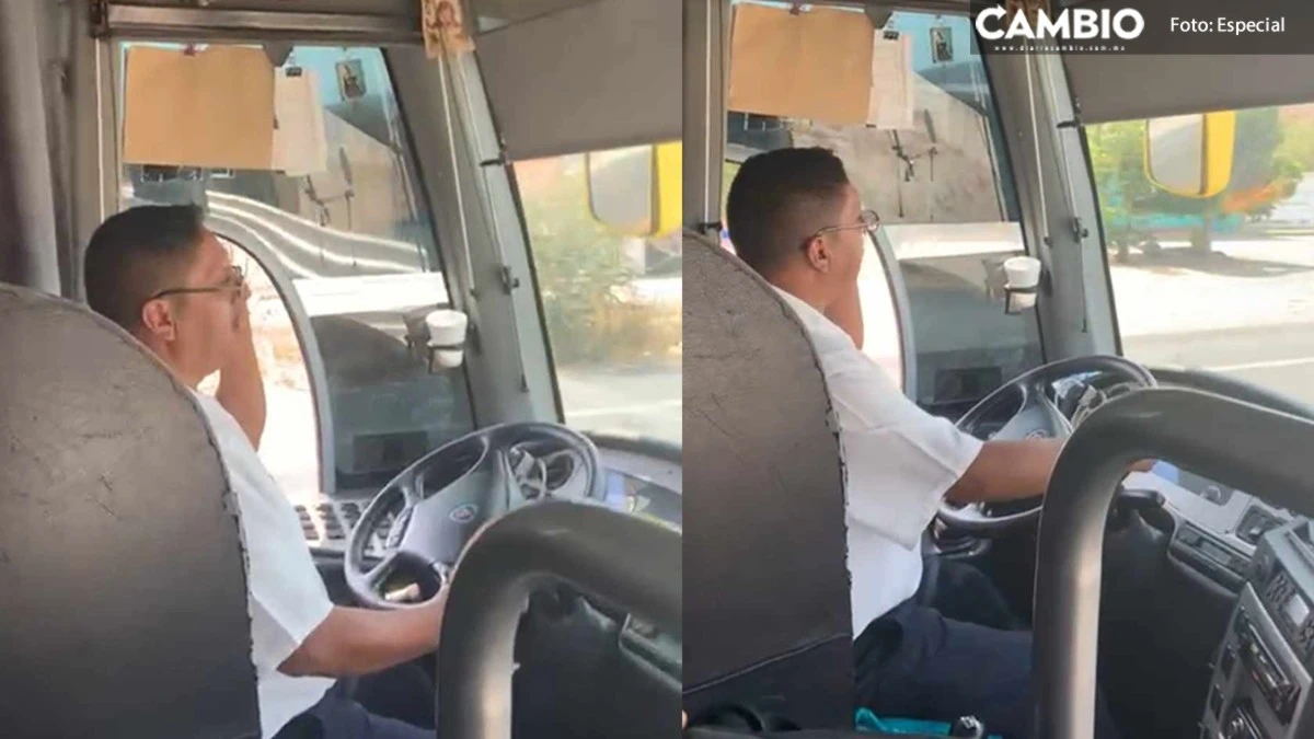 VIDEO: Exhiben a chofer de la ruta Atlixco-Izúcar hablando por teléfono mientras conducía