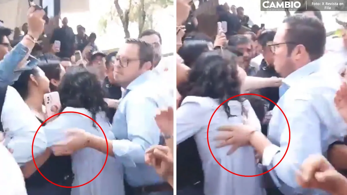 ¡Viejo mano larga! Tocan inapropiadamente a joven durante mitin de Máynez en la UAM (VIDEO)