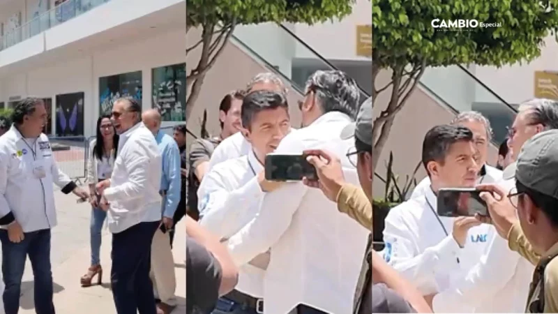 Día de ensayos: Fer Morales y Lalo Rivera se dan abrazo cordial al encontrarse en el CCU (VIDEO)  