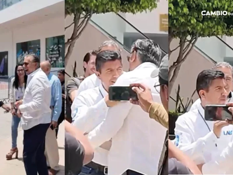 Día de ensayos: Fer Morales y Lalo Rivera se dan abrazo cordial al encontrarse en el CCU (VIDEO)  