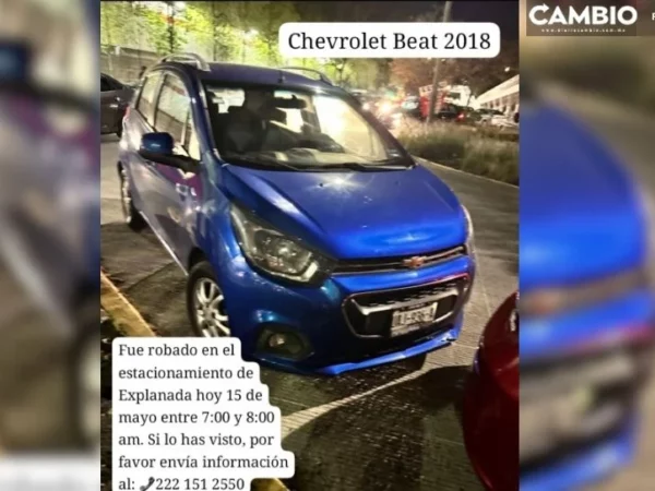 Delincuentes insaciables: Roban dos autos en pleno estacionamiento de Explanada Puebla