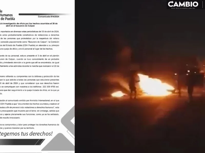 CDH Puebla investiga presunta represión a opositores del relleno intermunicipal
