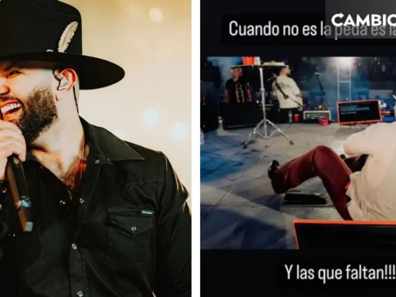 ¡Se vale sobar! Carin León sufre caída en el escenario mientras cantaba (VIDEO)