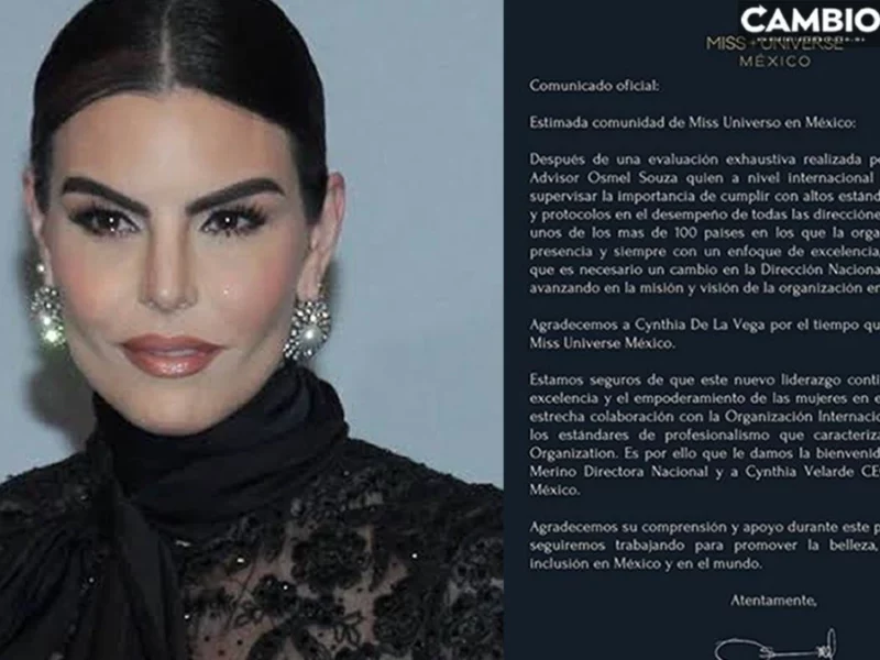 Cynthia de la Vega es destituida como directora de Miss Universo México