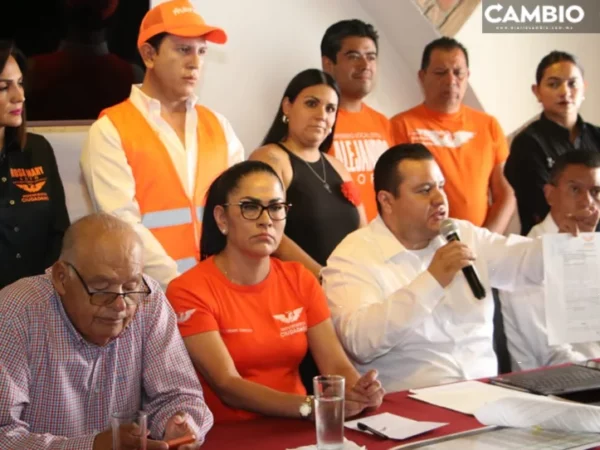 Denuncia MC al Ayuntamiento de Puebla y candidatos del PRIANRD-SI por entrega de despensas (VIDEO)
