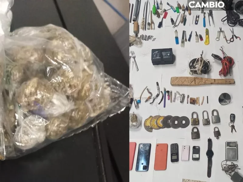 Decomisan objetos prohibidos y 40 envoltorios con marihuana, cocaína y cristal en Penal de San Miguel