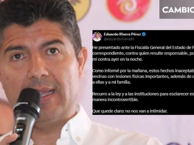 Presenta Lalo Rivera denuncia en la FGE por el atentado en su contra