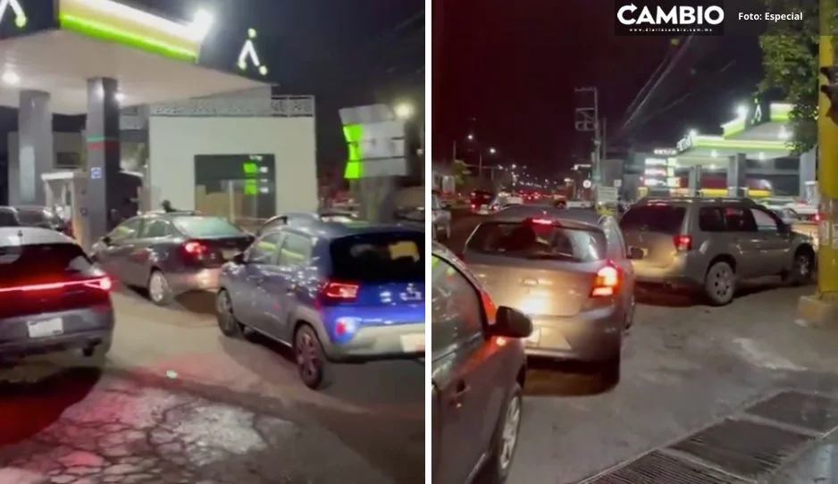 ¡Una vez más! Descuento en combustible genera caos vial en gasolinera Oktan de Bulevar Atlixco (VIDEO)