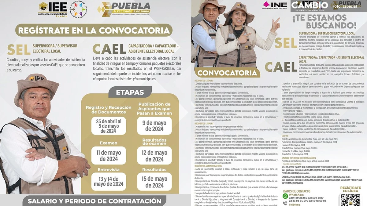 ¡Aquí hay trabajo! Continúa vigente convocatoria de reclutamiento del IEE Puebla
