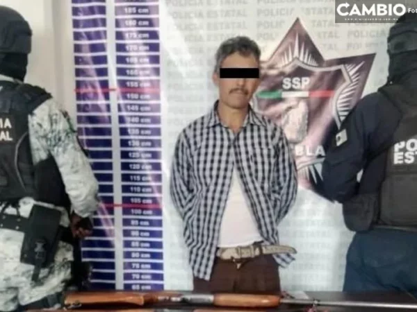 Detiene GN a José Rafel por portación ilegal de armas en Chignahuapan