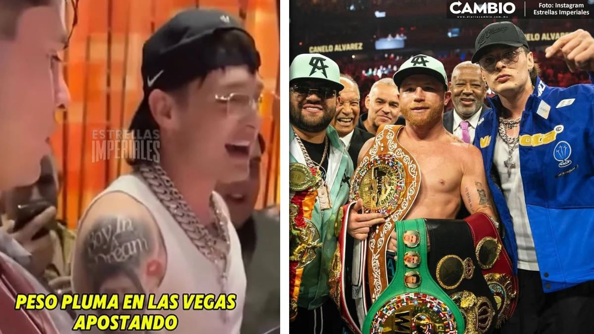 VIDEO: ¡No pierde el tiempo! Captan a Peso Pluma apostando en Las Vegas tras pelea de Canelo Álvarez