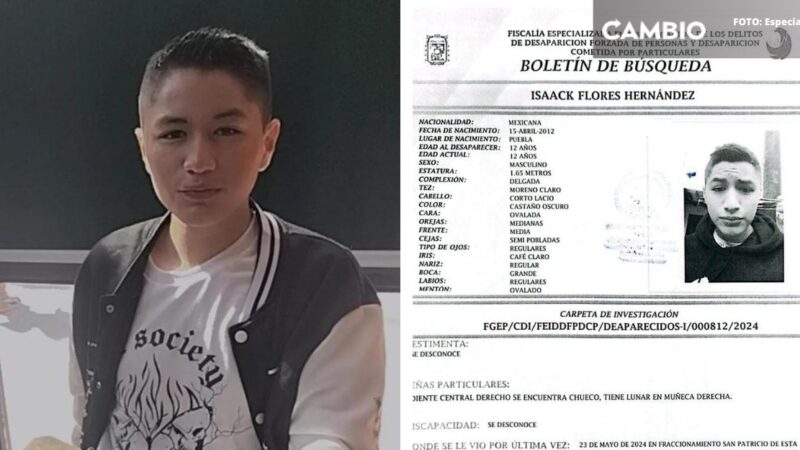 ¿Lo has visto? Patricio Flores de 12 años desapareció en el fraccionamiento San Patricio