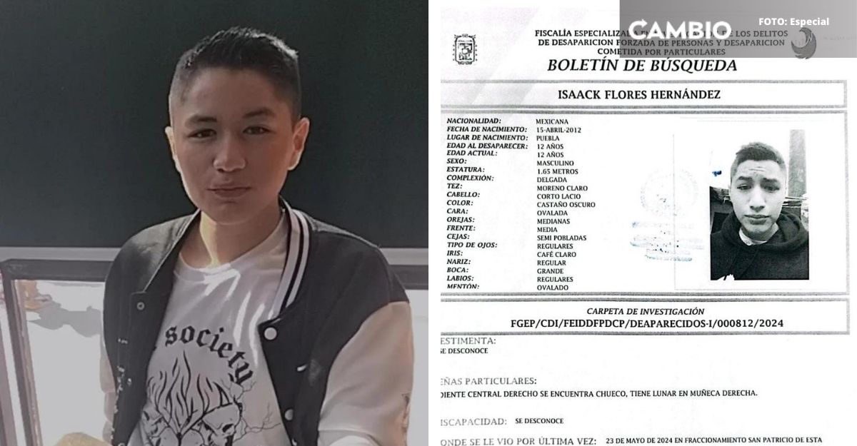 ¿Lo has visto? Patricio Flores de 12 años desapareció en el fraccionamiento San Patricio