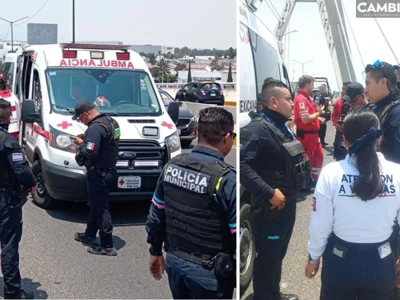 ¡Héroes sin capa! Policías evitan que poblana se arroje de puente en Calzada Zaragoza