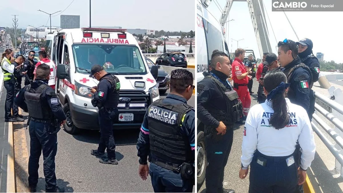¡Héroes sin capa! Policías evitan que poblana se arroje de puente en Calzada Zaragoza