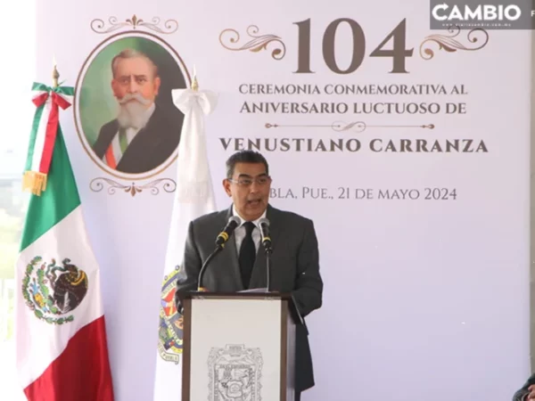 Encabeza Sergio Salomón ceremonia del 104° aniversario luctuoso de Venustiano Carranza (VIDEO)