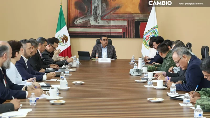 Encabeza Sergio Salomón reunión con miembros de Mesa de Seguridad Pública