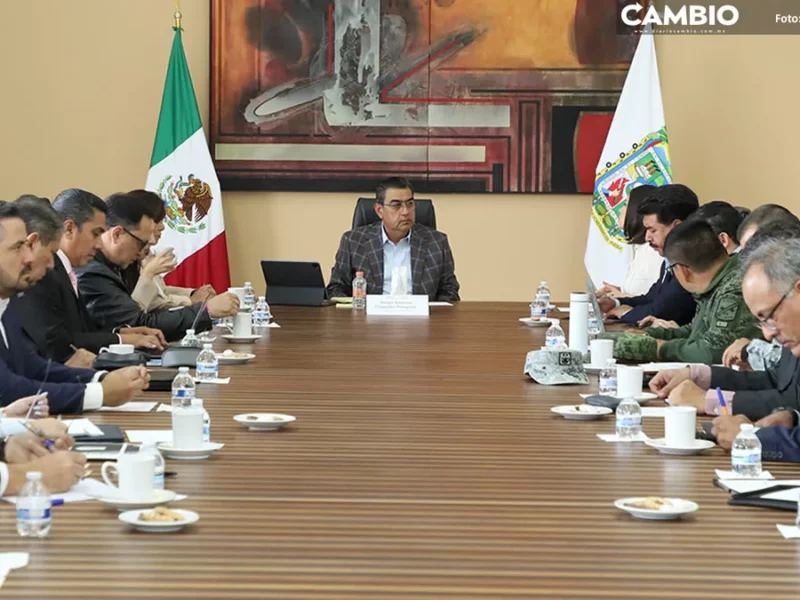 Encabeza Sergio Salomón reunión con miembros de Mesa de Seguridad Pública