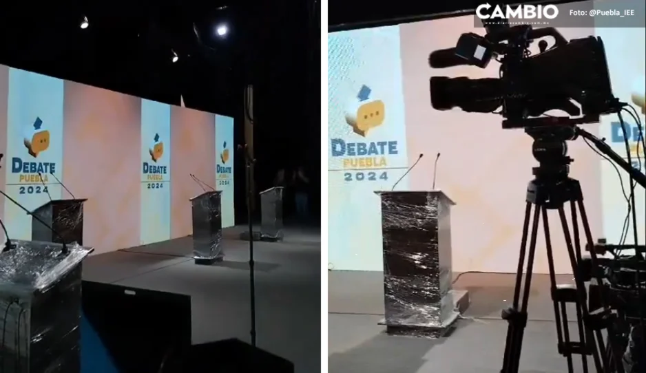 VIDEO: Así es el set donde el IEE transmitirá el debate entre candidatos a la gubernatura de Puebla