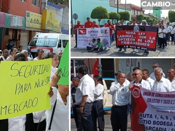 Más de 2 mil sindicalizados marchan para exigir mejoras laborales en Tehuacán