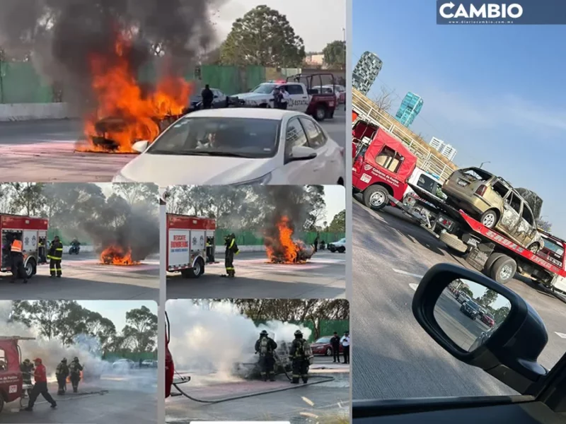 Auto arde en llamas en La Vista y provoca tráfico (VIDEO)