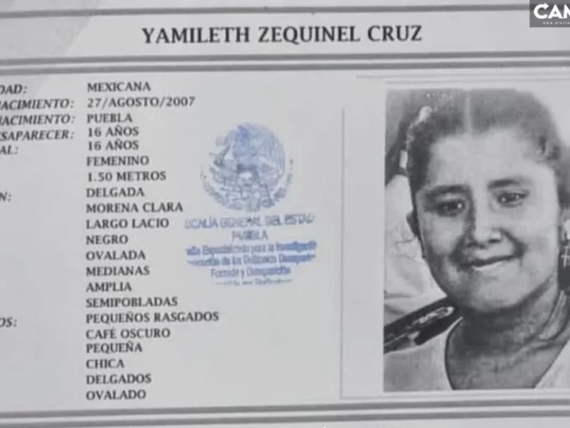 ¡Ayuda a localizarla! Yamileth Zequinel de 16 años desapareció en Huejotzingo