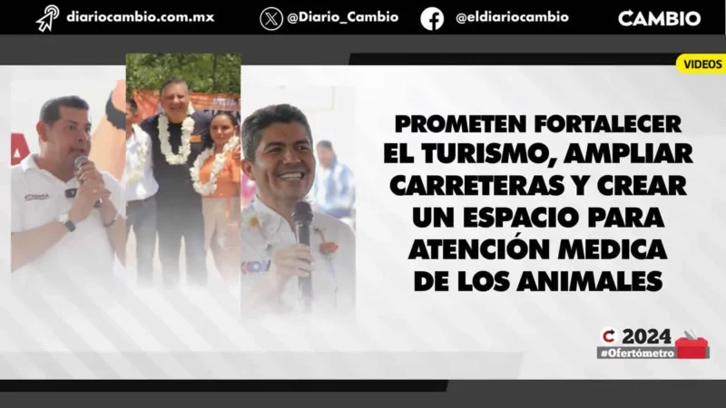 Agencia de Turismo, obras viales y una clínica para animales, nuevas promesas de Armenta, Fer Morales y Lalo