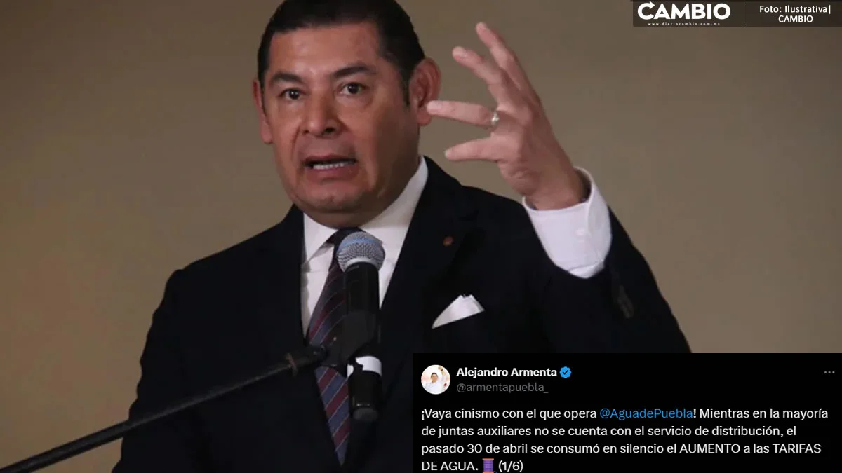 Crítica Armenta aumento en las tarifas de Agua de Puebla: ¡vaya cinismo con el que opera!