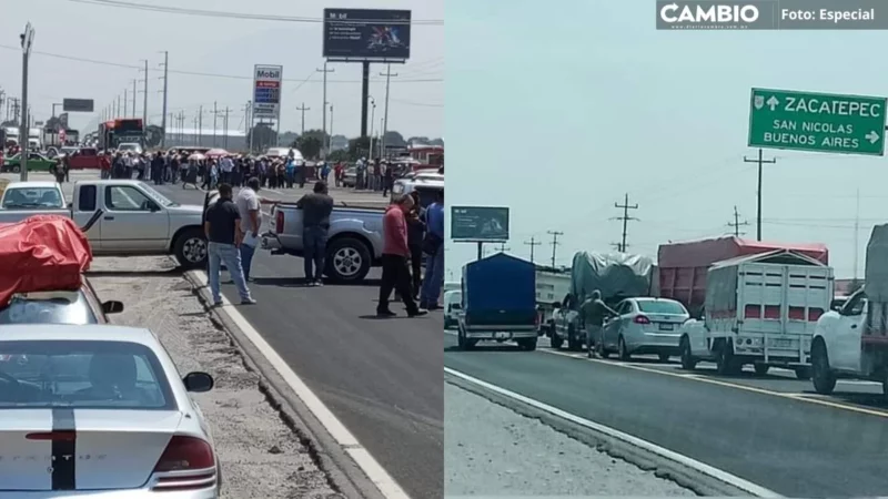 Campesinos bloquean la carretera El Seco-Zacatepec; “no llueve por cañones antigranizo”, acusan