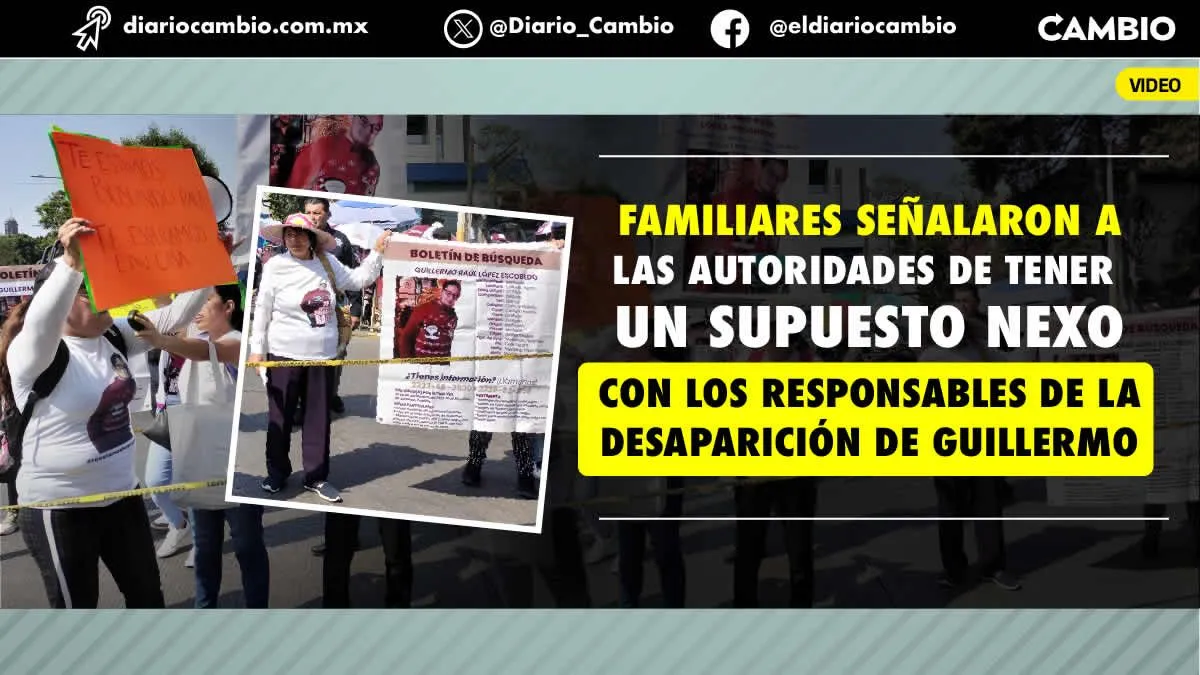 Familia de Guillermo Raúl reparte boletines de búsqueda durante desfile del 5 de mayo