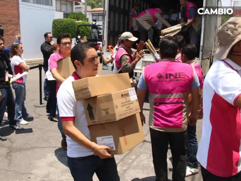INE Puebla comienza a recibir la papelería electoral para la votación del 2 de junio (VIDEOS)