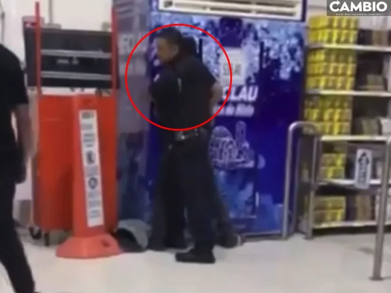 ¡Con las manos en la masa! Detienen a ladrón de supermercado en Santa Cruz Buenavista (VIDEO)