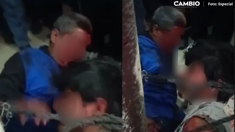 ¡Los dejaron como Santo Cristo! Vecinos de Huejotzingo intentan linchar a dos presuntos ladrones (VIDEO)