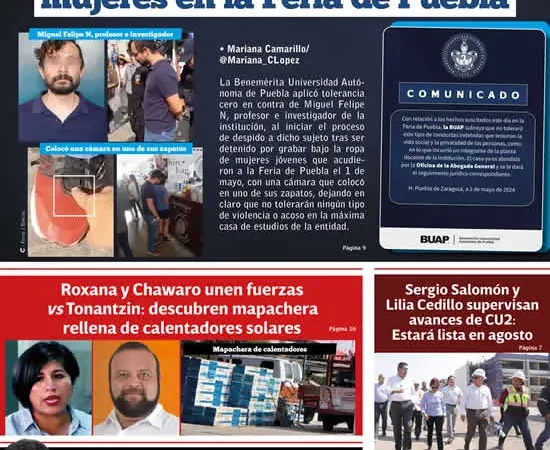 Epaper: Aplica BUAP mano dura a profesor pervertido que grababa mujeres en la Feria de Puebla