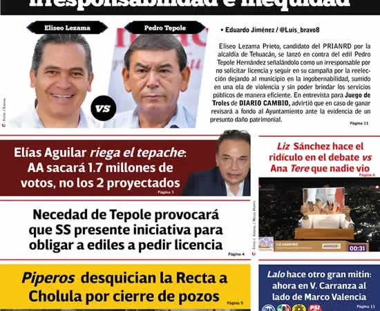 Epaper: Tiro en Tehuacán: Eliseo hará que Tepole pague por su irresponsabilidad e inequidad