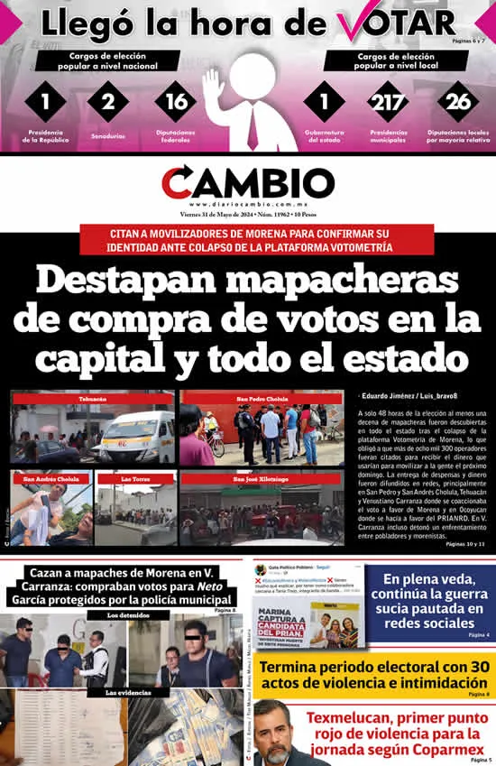 Epaper: Destapan mapacheras de compra de votos en la capital y todo el estado