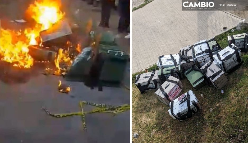 Pobladores incendian boletas en Xiutetelco; se oponen a triunfo de Baltazar Narciso