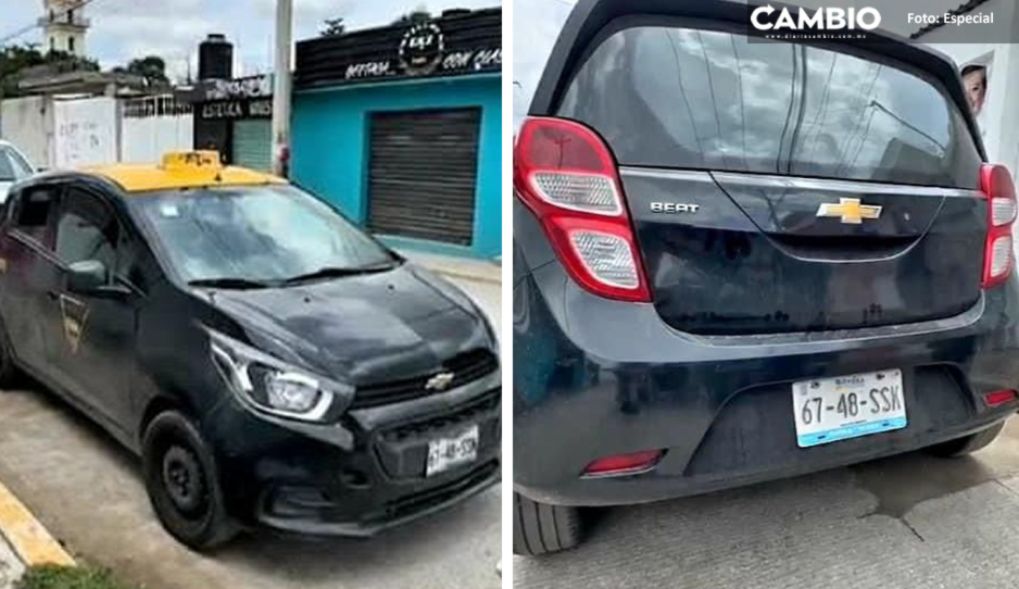 Reportan taxi abandonado desde hace varios días en calles de Cuautlancingo
