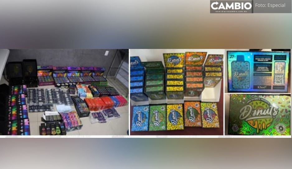 Narcotienda de vapeadores con marihuana en Tlaxcalancingo 