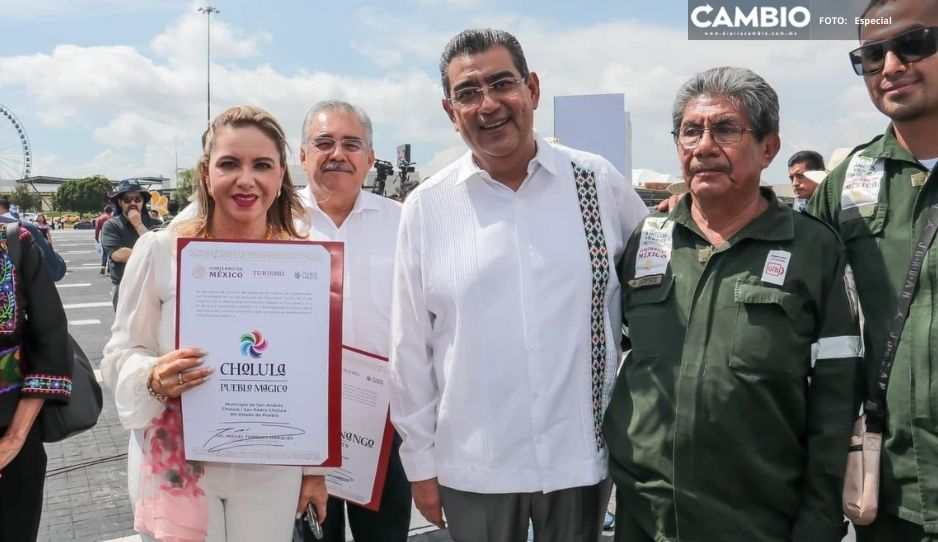Recibe Paola Angon actualización de nombramiento de San Pedro Cholula como Pueblo Mágico