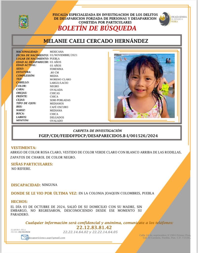 ¡Ayuda a localizarlas! Desaparecen María del Carmen y su hijita Melanie Caeli en la Joaquín Colombres