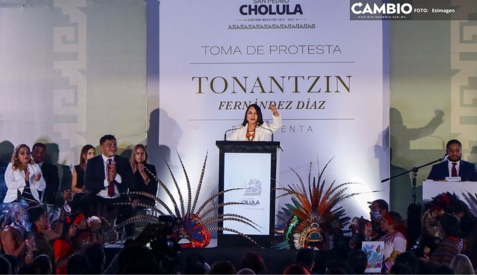 Tonantzin Fernández toma protesta como alcaldesa de San Pedro Cholula
