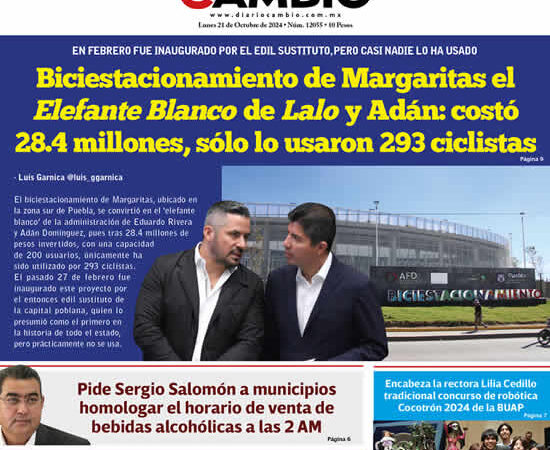 Epaper: Biciestacionamiento de Margaritas el Elefante Blanco de Lalo y Adán: costó 28.4 millones, sólo lo usaron 293 ciclistas
