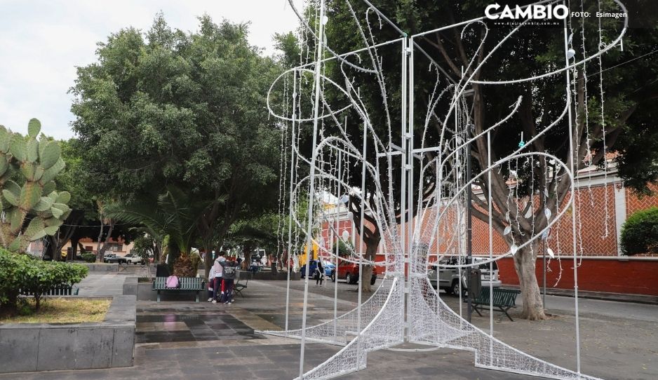 ¡Llegó la Navidad! Colocan adornos navideños en el Parque de El Carmen (VIDEO)